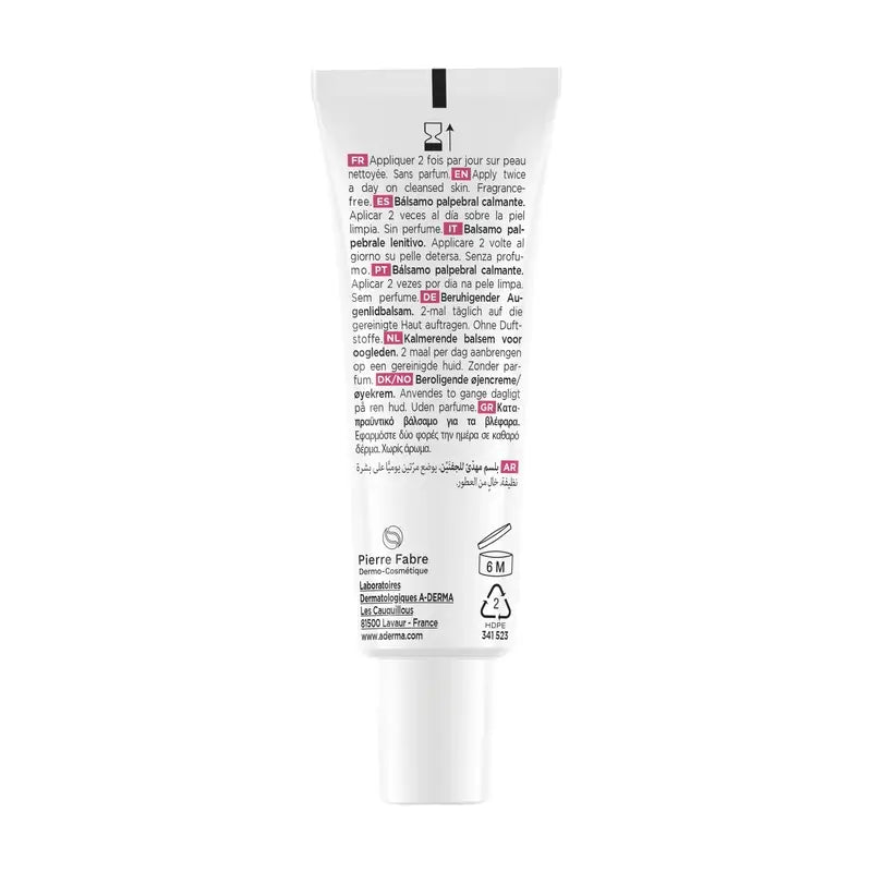 A-Derma Exomega Beruhigender Augenlidbalsam, 15 ml