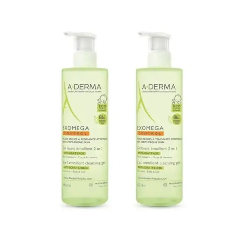 A-Derma Exomega Reinigungsgel 2 In 1, 2X500 Ml