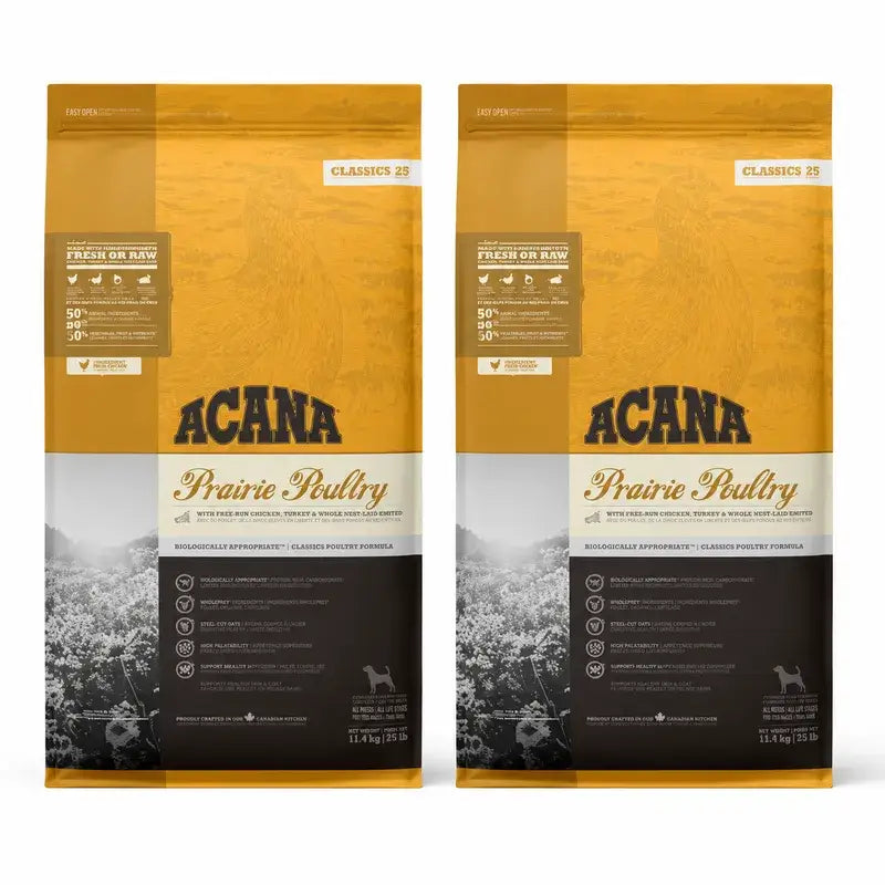 Acana Canine Adult Classics Prairie Geflügel 9,7 kg Hundefutter , Packung 2