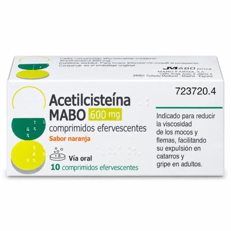 Mabo Acetylcystein 600 mg Orangengeschmack, 10 Brausetabletten