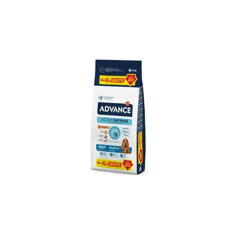 Advance Adult Medium Hundetrockenfutter für mittelgroße Hunde mit Huhn, 14+3 kg