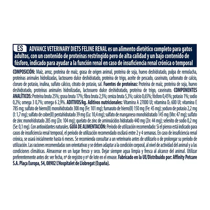 Advance Vet Feline Adult Renal 1,5 kg, Katzenfutter
