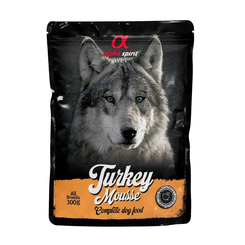 Alpha Spirit Canine Pouch Turkey, 12 x 300 g