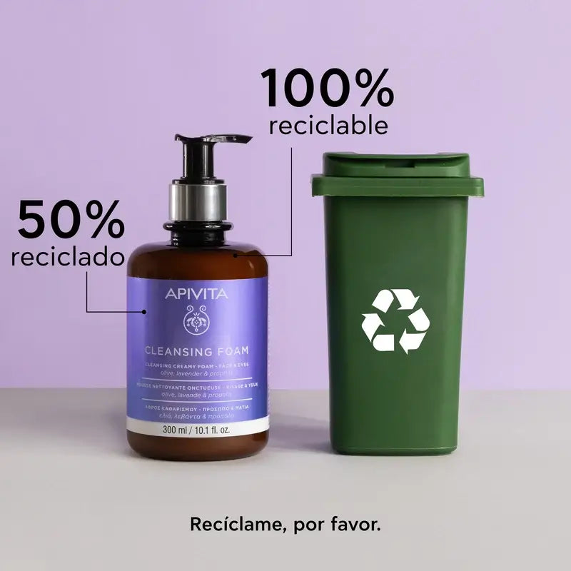 Apivita Facial Cleansing Promotion - Gesichts- und Augenreinigung Schaumreinigungscreme, 300ml