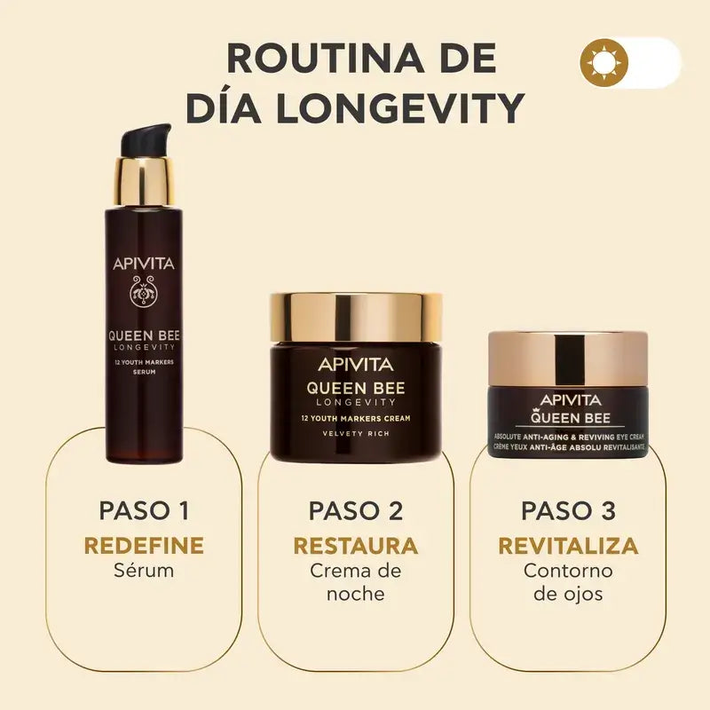 Apivita Bienenkönigin Langlebigkeit Reichhaltige Creme 12 Jugendmarker, 50 ml