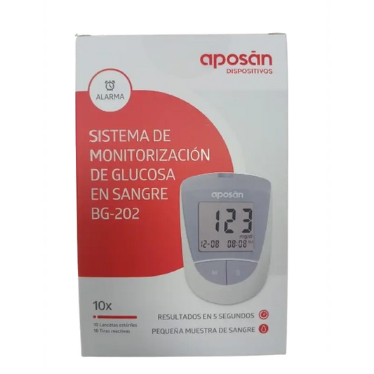 Aposan Blutzuckermesssystem Bg-02, 10 Lanzetten + 10 Streifen