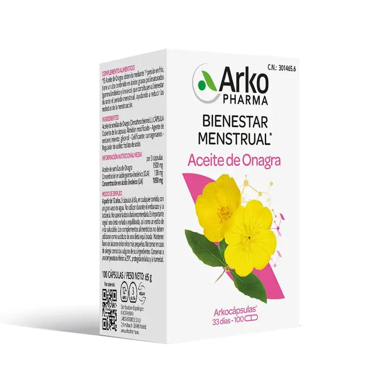Arkopharma Arkocápsulas Evening Primrose Oil Bio, 100 capsules