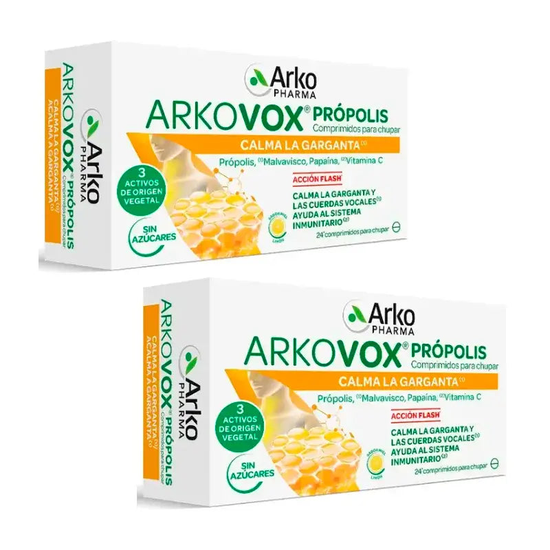 Arkopharma Arkovox Propolis Vitamin C Honig-Zitronen-Geschmack, 2X24 Tabletten