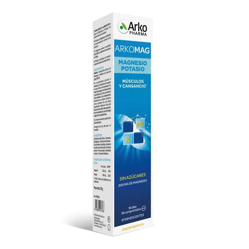 Arkopharma Arkomag Magnesium Potassium, 18 effervescent tablets