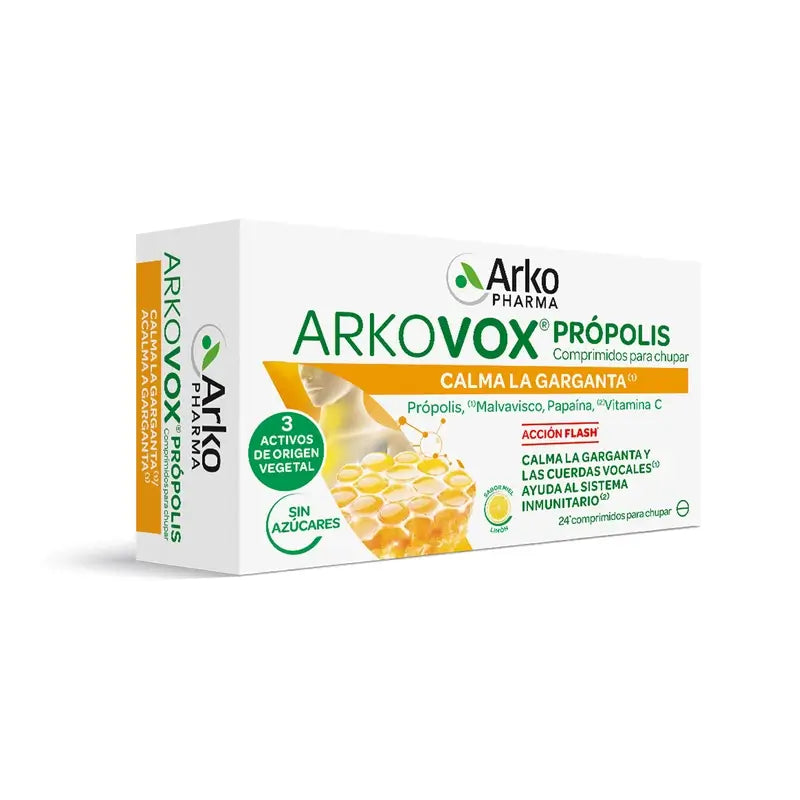 Arkopharma Arkovox Propolis Vitamin C Honig-Zitronen-Geschmack, 24 Tabletten