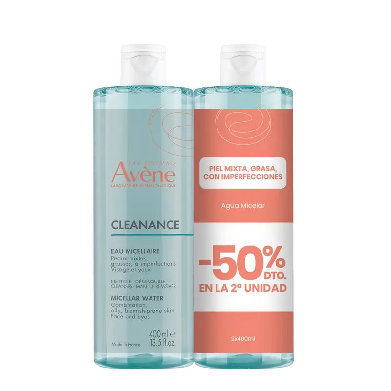 Avène Duo Cleanance Cleansing Micellar Cleansing Water, 400 ml 50% auf 2.