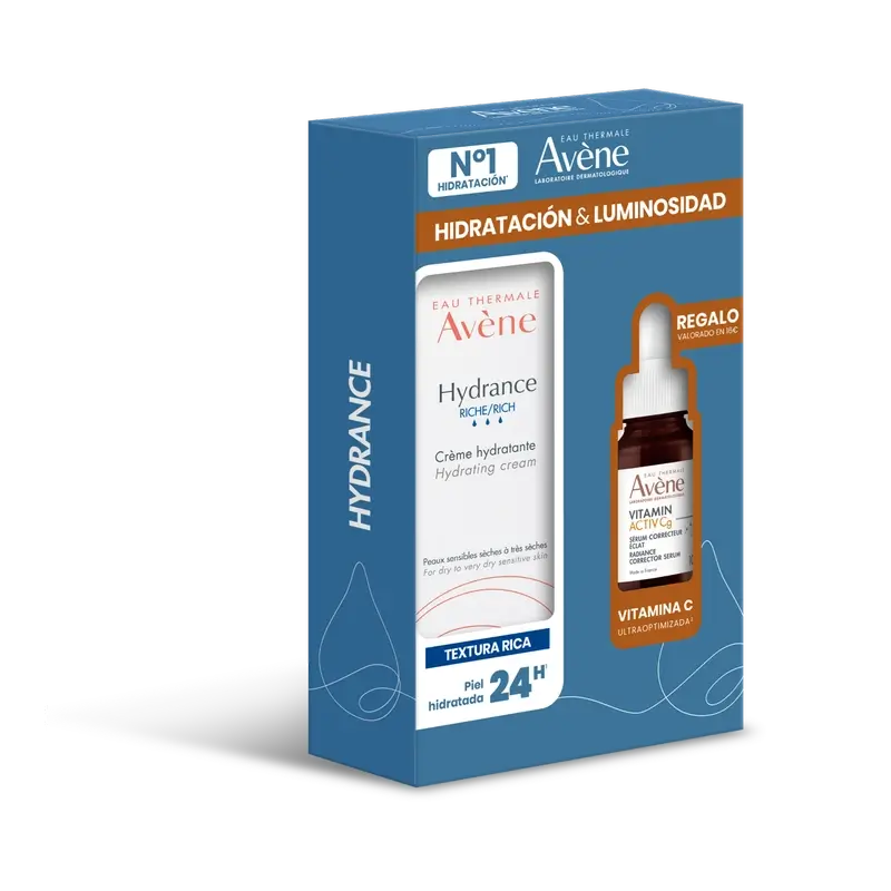 Avène Pack Hydrance Rich Moisturising Cream + Geschenk Vitamin Activ Cg Brightening Corrective Serum 10Ml