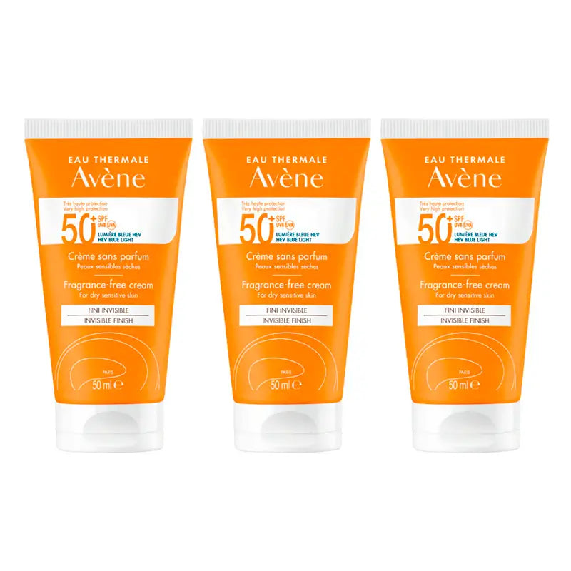 Avène Sonnencreme Spf 50+ Unparfümiert, 3 x 50 ml