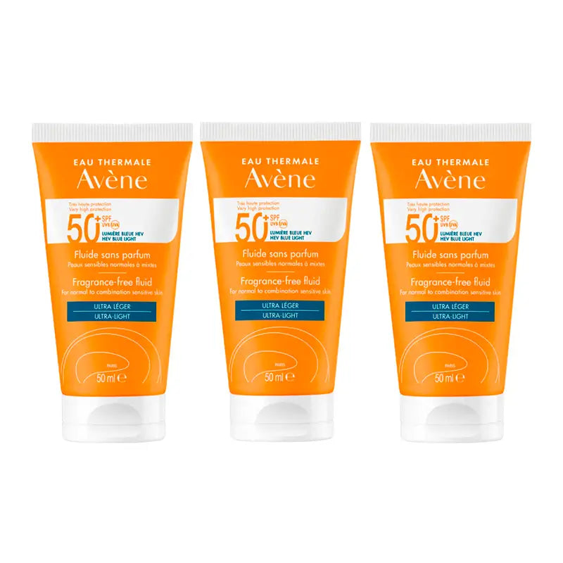 Avène Sonnenschutz Fluid Unparfümiert Spf 50+, 3 x 50 ml