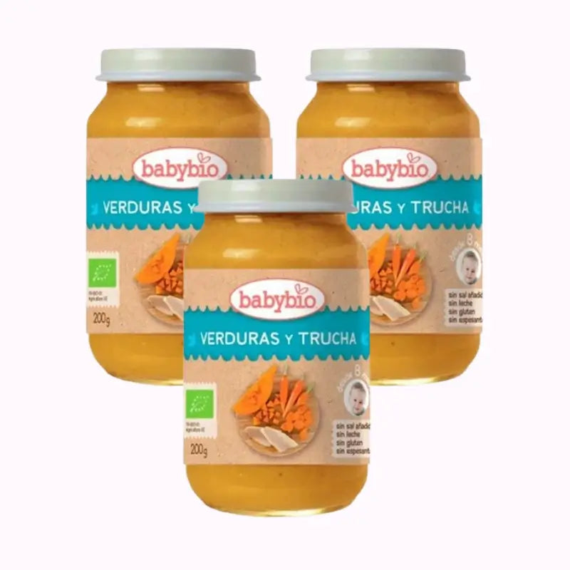 Babybio Traditionelles Forellenmenü, Packung 3 x 200 Gramm
