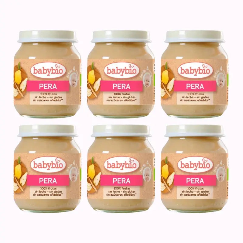 Babybio Pear, Pack 6 x 130 grams