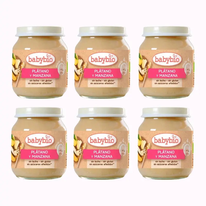 Babybio Banane und Apfel, Packung 6 x 130 g