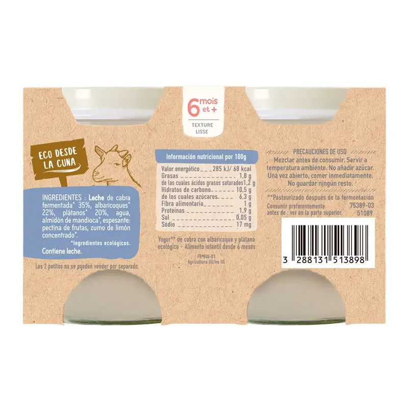 Babybio Aprikose-Banane-Joghurt - 2X130 g