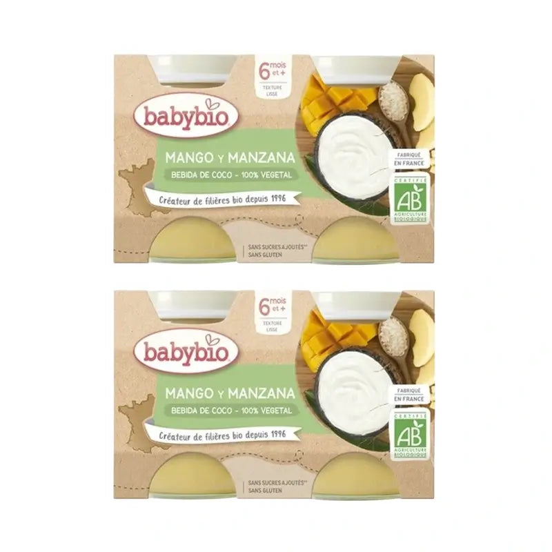 Babybio Joghurt Kokosnuss Mango Ananas & Apfel, Packung 4x130 g