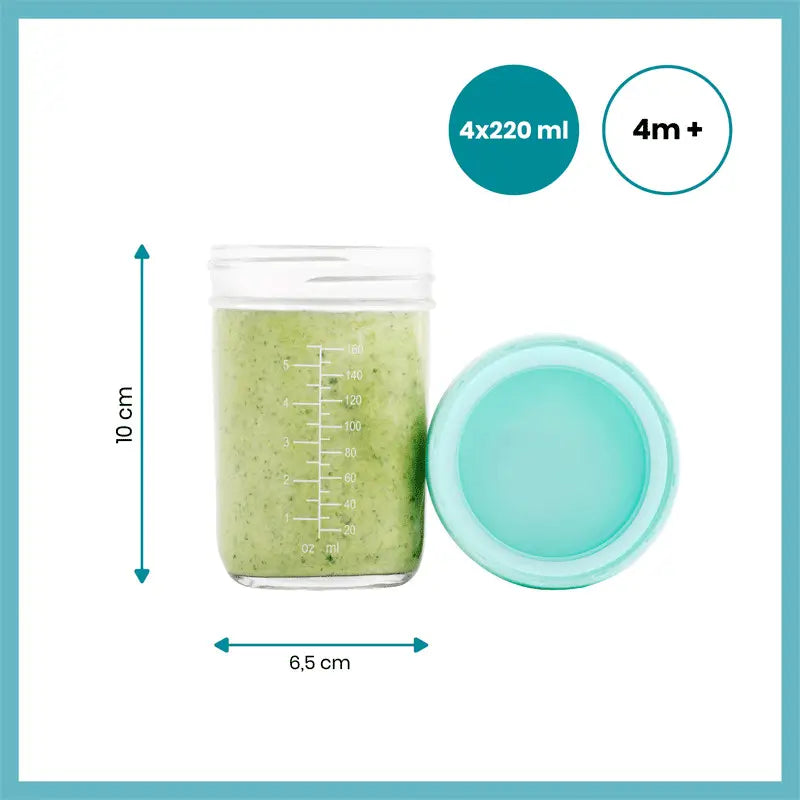 Babymoov Babybols 4 Aufbewahrungs- und Transportflaschen aus Glas 220ml