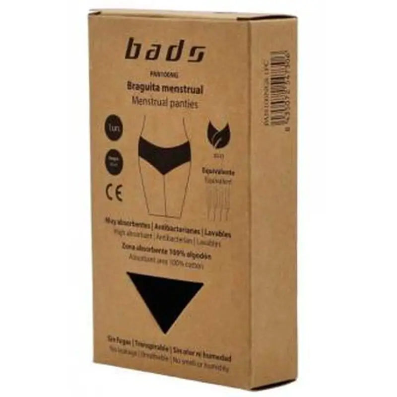 Bads Menstrual Panty Black With Seam Size 2Xl.