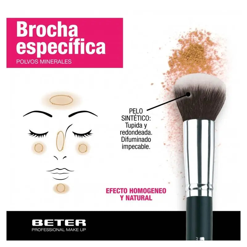 Beter Brocha Específica Para Polvos Minerales De Pelo Sintético