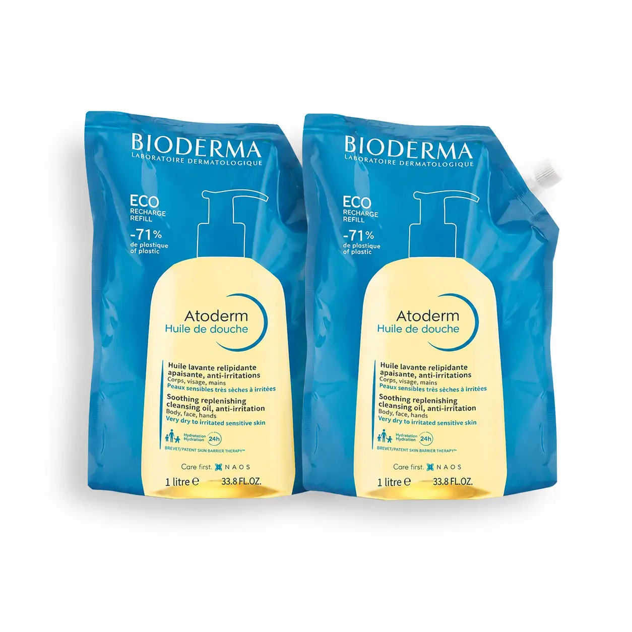 Bioderma Atoderm Duschöl Eco-Refill, 1 l, 2er-Pack