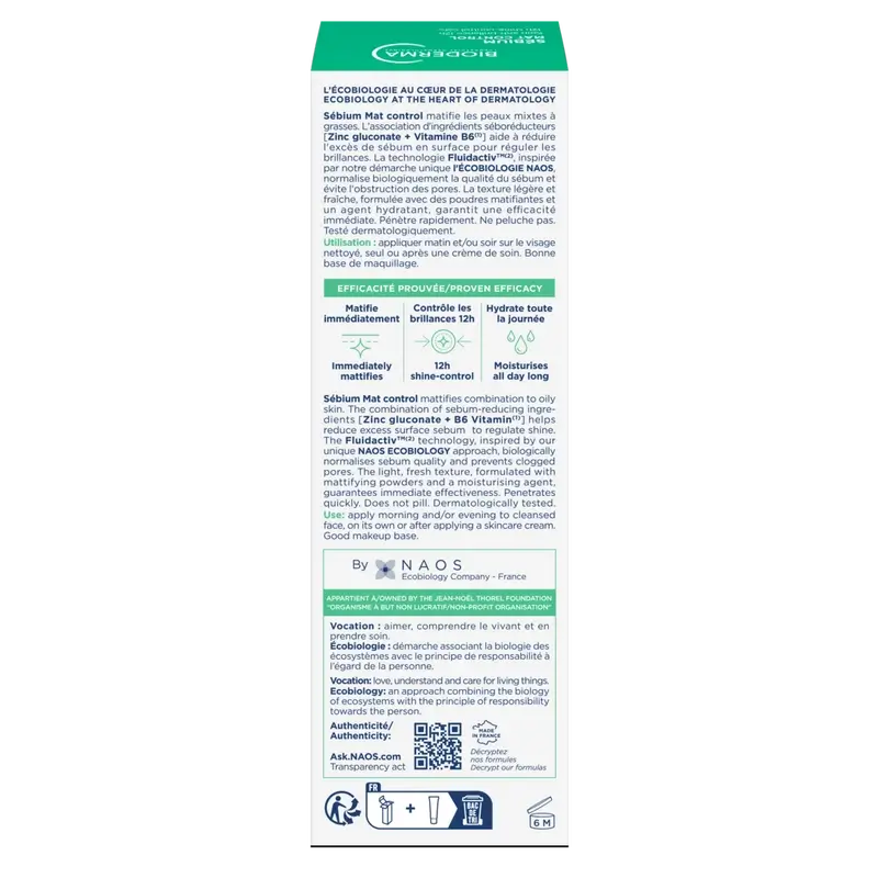 BIODERMA Sebium Mat Control spendet Feuchtigkeit und mattiert, 30 ml
