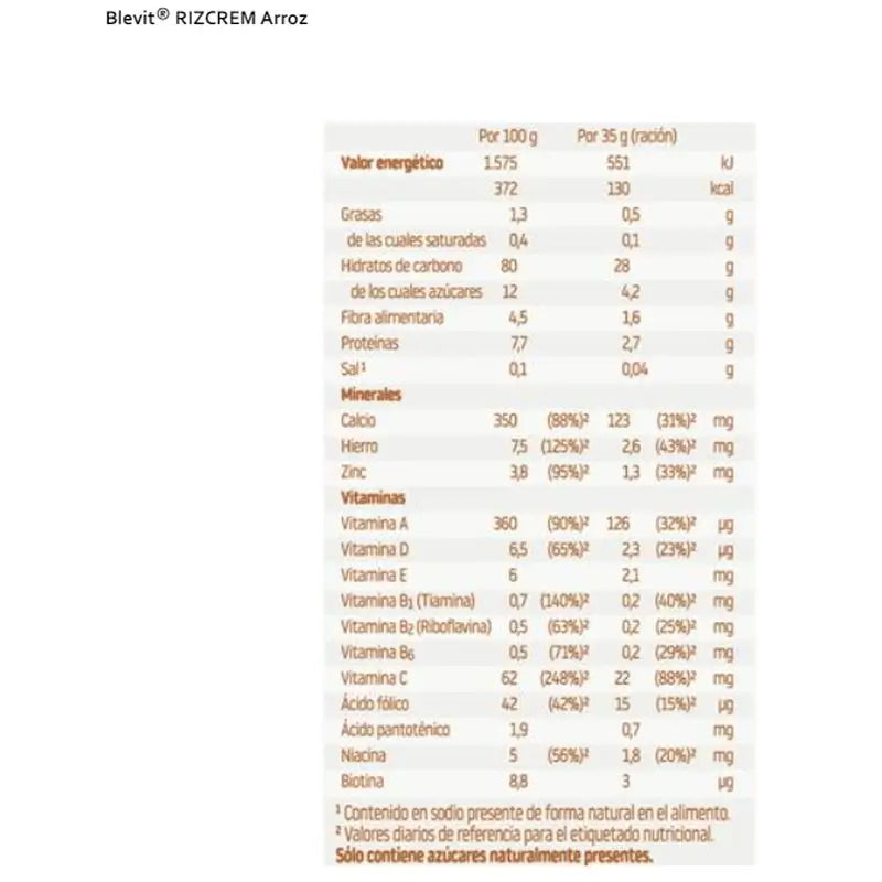 Blevit Babynahrung Reis-Creme, 225 grs.