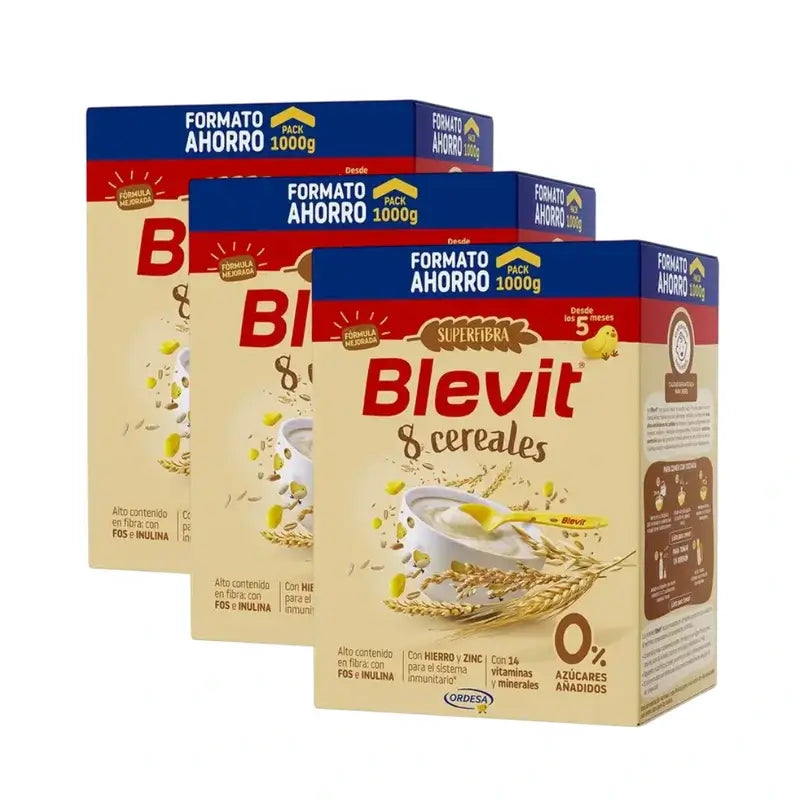 Blevit Babynahrung Superfibre 8 Müsli, 3X1000 Grs