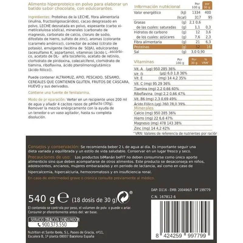 biManan Befit Protein Shake Schokolade 540 g