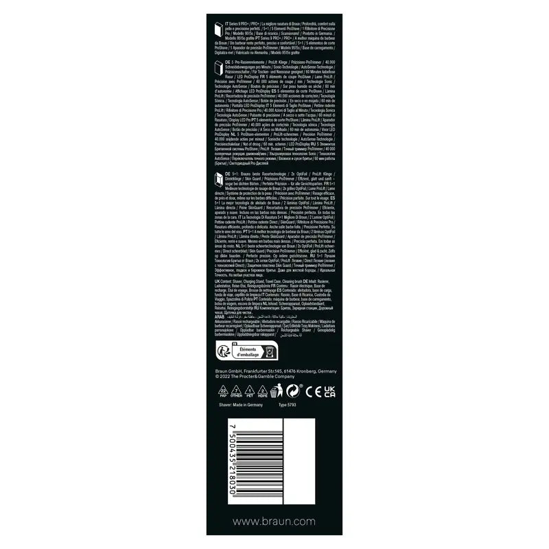Braun Series 9 Rasierer 9600S Schwarz