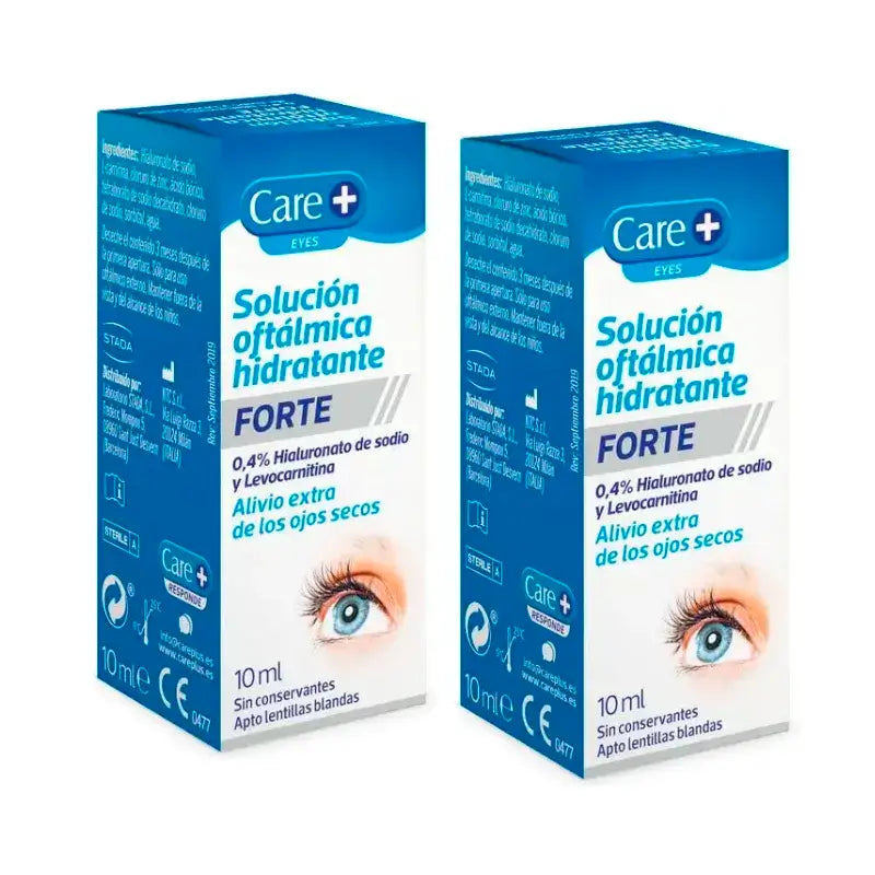 Care+ Ophthalmische Lösung Forte, Packung 2 x 10 ml
