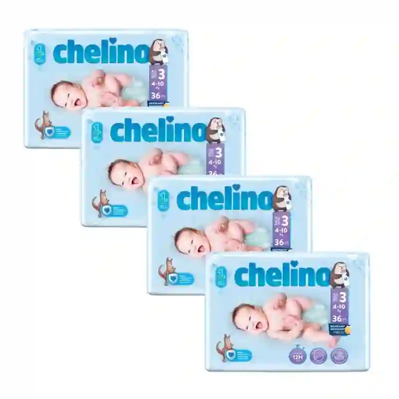 Chelino Windel Größe 3 (4-10 Kg) , 4X36 Einheiten