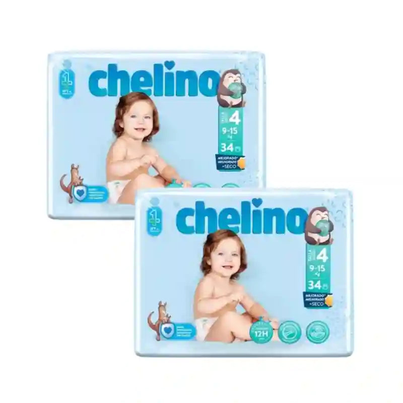 Chelino Windel Größe 4 (9-15 Kg) , 2X34 Einheiten