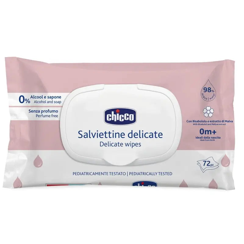 Chicco Delicate Reinigungstücher mit Deckel 72 Einheiten