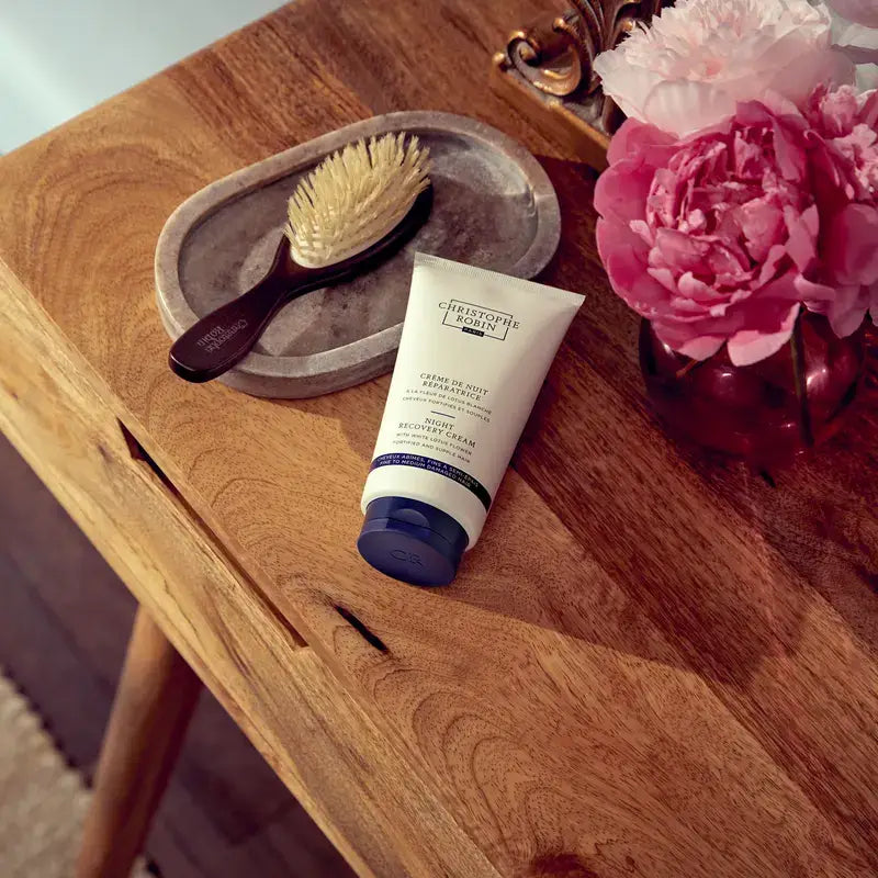 Christophe Robin White Lotus Night Recovery Cream (Normales bis dickes Haar) , 150 ml