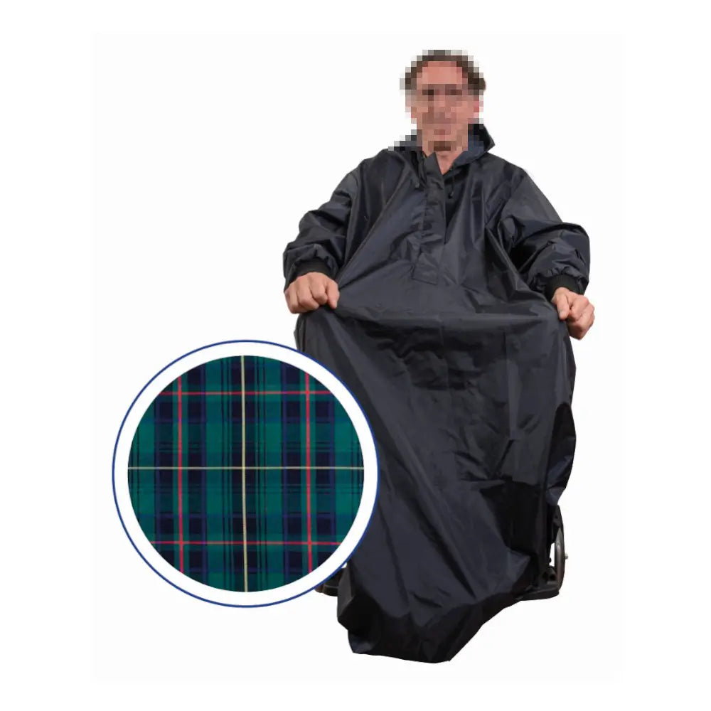 wasserdichte Regenjacke mit Ärmeln und Karomuster-Futter