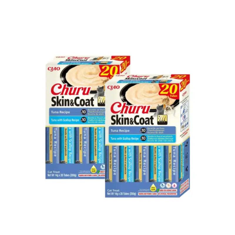 Churu Cat „Skin&Coat“-Sorten mit Thunfisch, 2er-Pack à 20 Stück