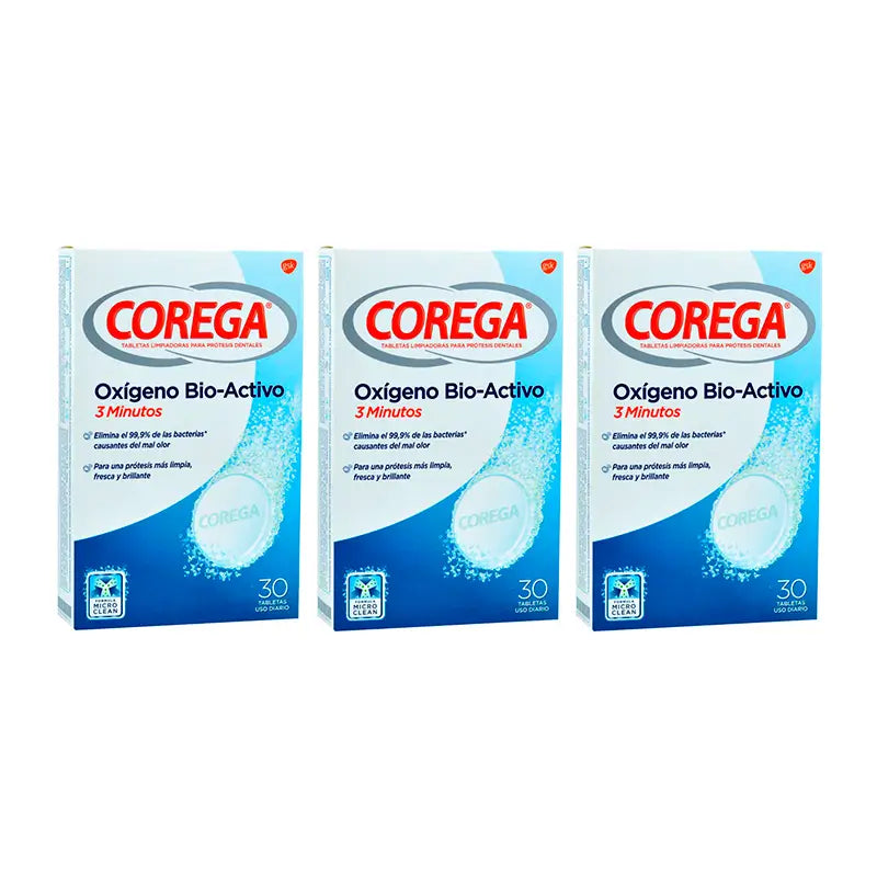 Corega Triplo Total Action Reinigung für Prothesen, 3 x 30 Tabletten