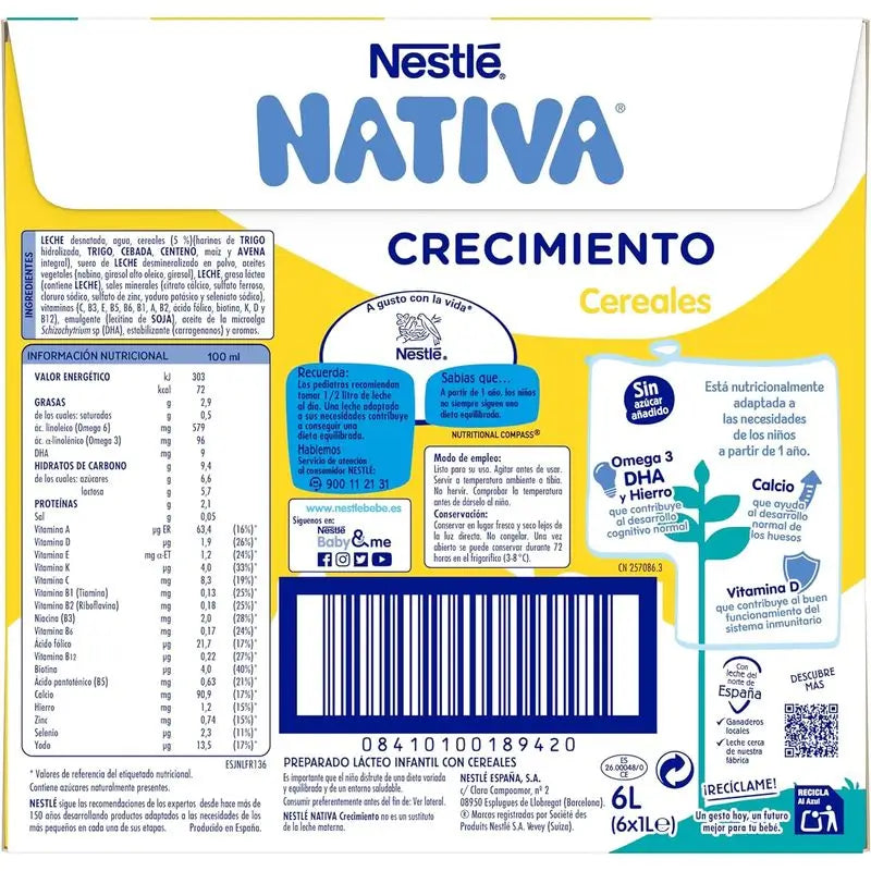 Nestlé Nativa Wachstum 3 Müsli, 1L
