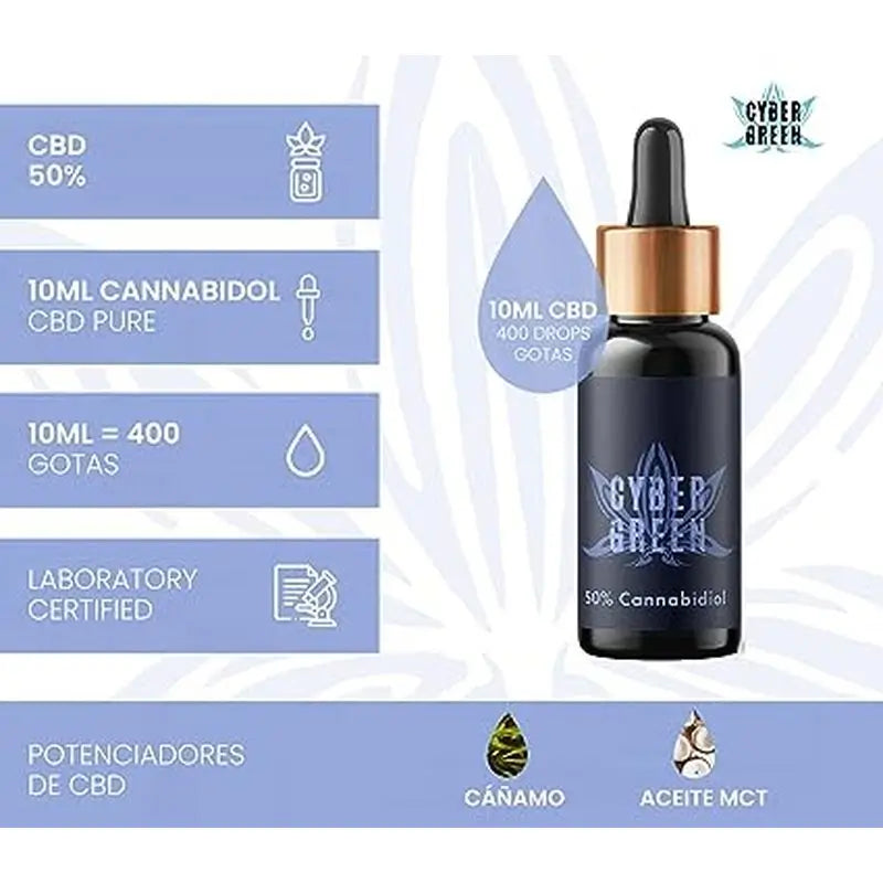 Cybergreen Liposomale Cbd Öl Vollspektrum 50% Kokosnussöl Basis 0% Thc, 10 ml