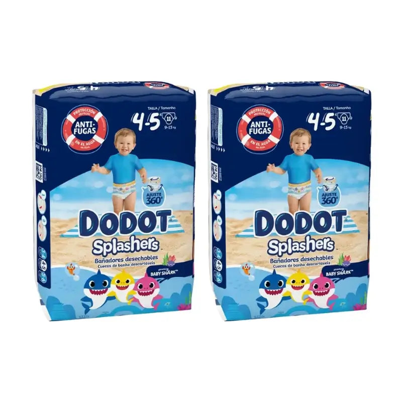 Dodot Splashers Wasserwindeln Größe 4-5, Packung mit 2 x 12 Stück.