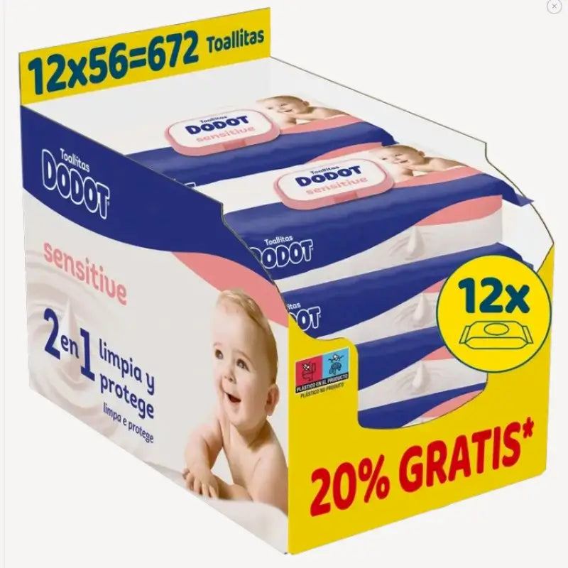 Dodot Sensitive Tücher, 12x56, 672 Stück.