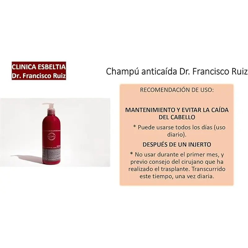 Dr. Francisco Ruiz Anti-Haarausfall Shampoo 300 ml + 100 ml gratis dazu