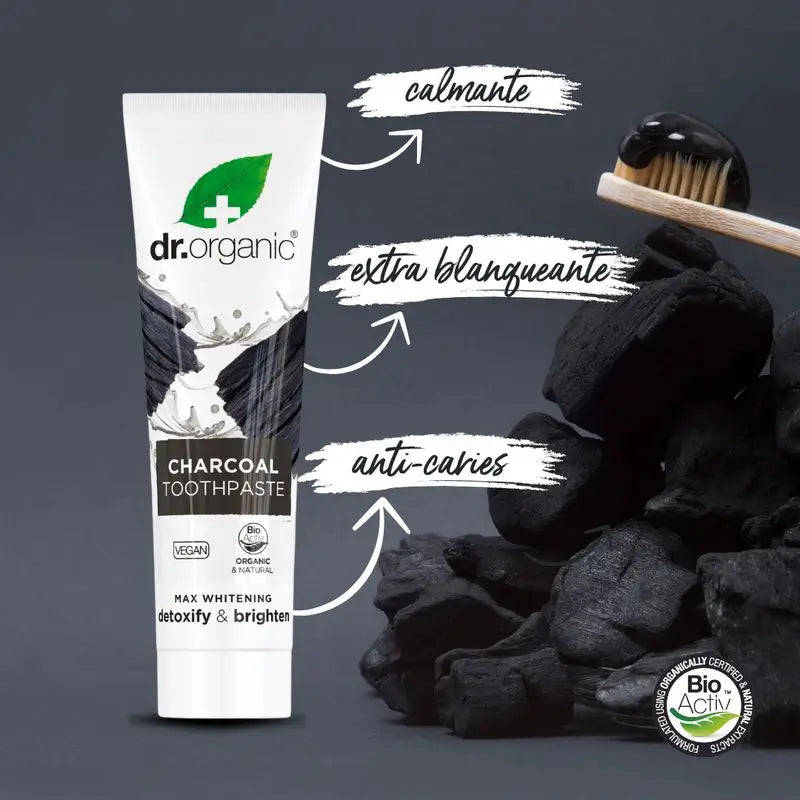 Dr.Organic Aktivkohle Aktivierte Zahnpasta Whitening Zahnpasta, 100 ml