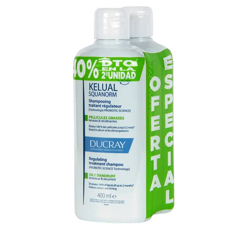 Ducray Kelual Squanorm ölige Schuppen Shampoo 2 X 400Ml
