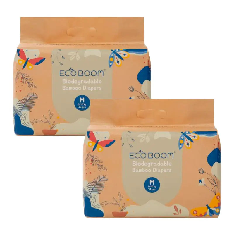 Eco Boom Pack 2X Bamboo Windel Joy M 3, 64 Stück.