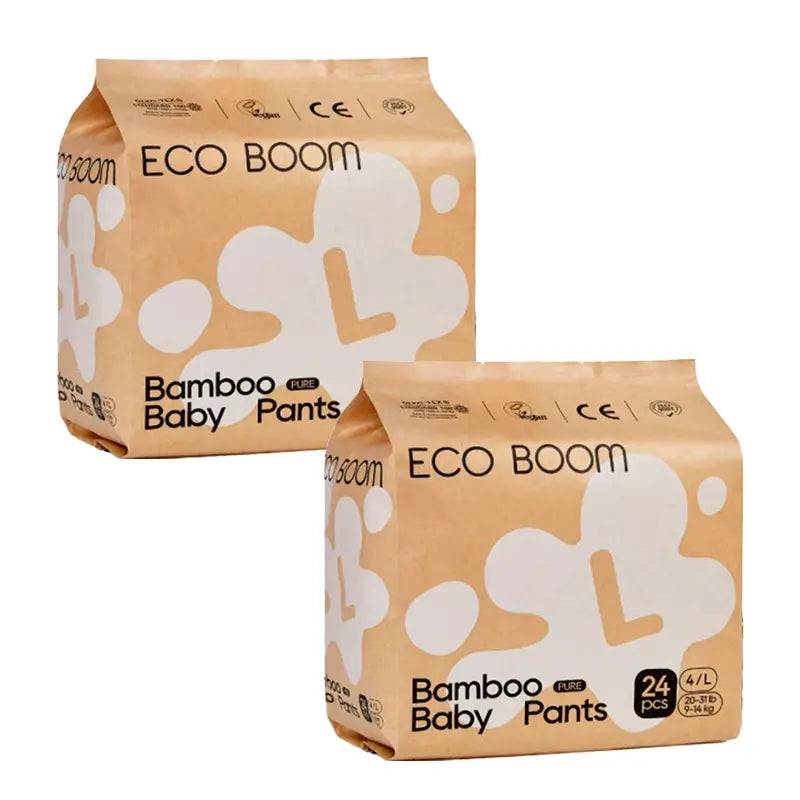 Eco Boom Pack 2X Pure L Bamboo Windel, 48 Stück.
