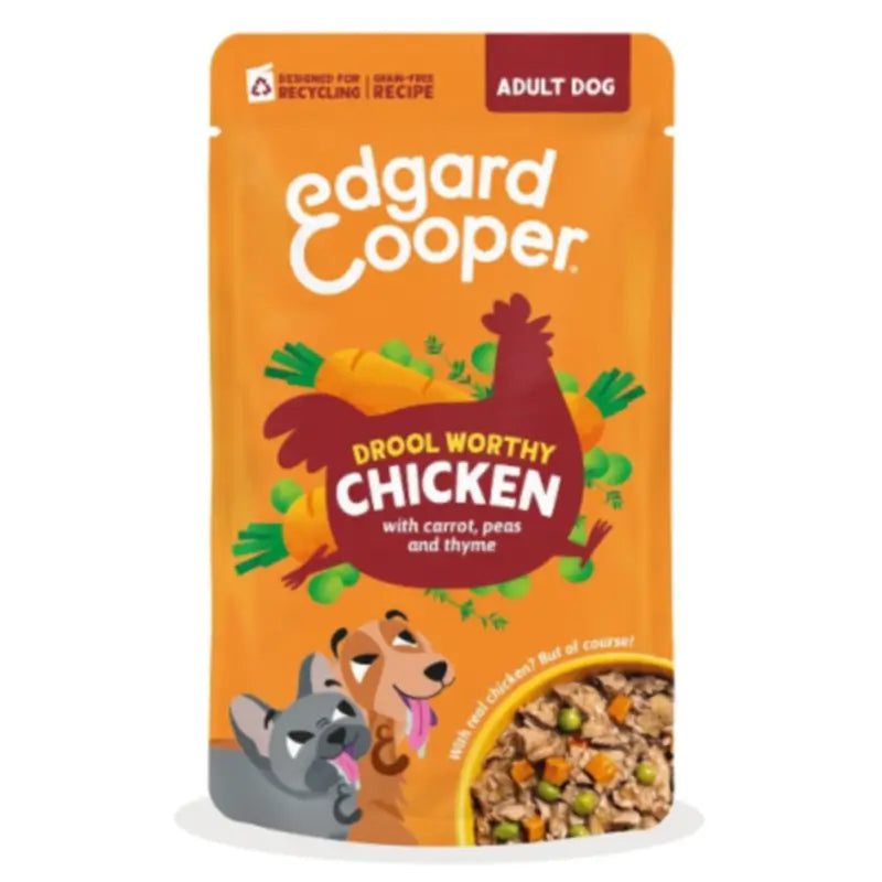 Edgard & Cooper Adult Chicken Stew for Dogs in Pouches with Carrots, Peas and Thyme, 8 x 150 g